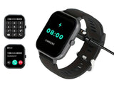 Smartwatch med Bluetooth-samtal svart silikonrem 20 sportlägen 230 mAh