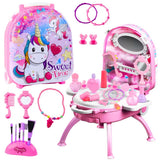 Sminkbord leksak 2-i-1 resväska med hjul Unicorn Sweet Time set