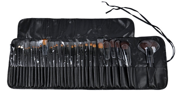 Sminkborstar 32-pack – Professionella Penslar i Äkta Gethår – För Foundation, Ögon & Contour