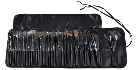 Sminkborstar 32-pack – Professionella Penslar i Äkta Gethår – För Foundation, Ögon & Contour