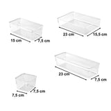 Sminkförvaring i akryl 25-pack transparenta lådinsatser 4 storlekar