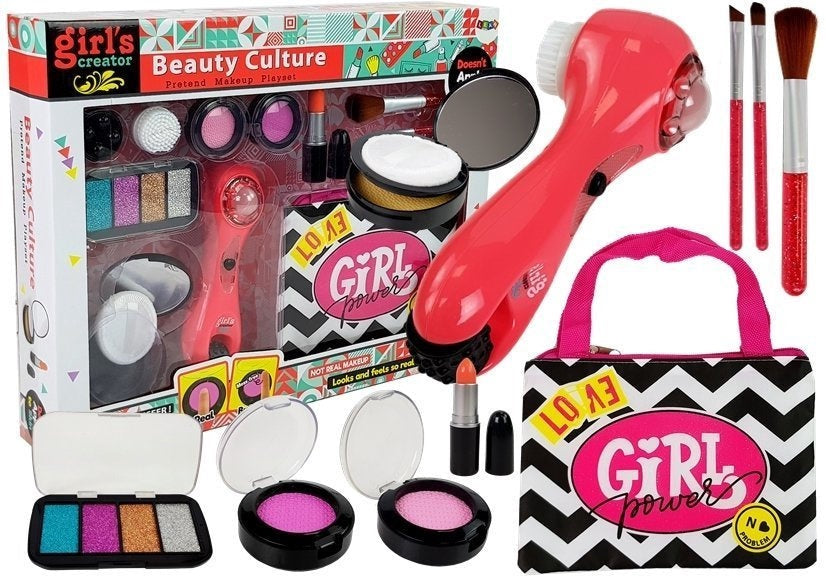 Sminkset för barn 5+ med batteridriven ansiktsmassager och väska