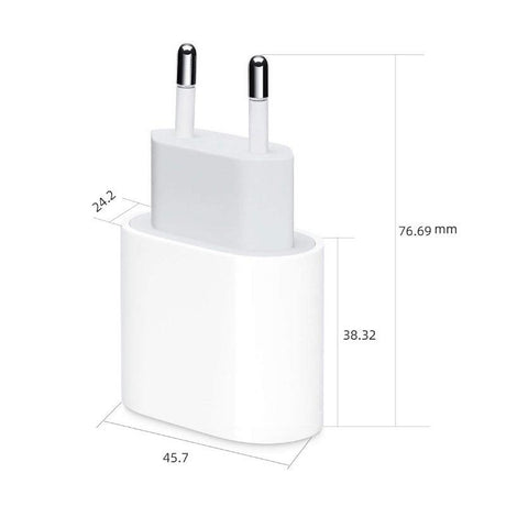 Snabbladdare kompatibel med samsung & iPhone - Adapter & Kabel 20W USB-C 2m