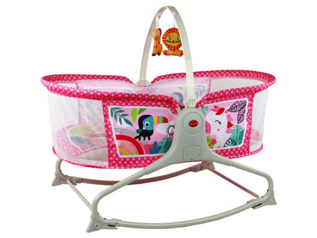 Sänggunga 2i1 för baby med ljud & vibrationer rosa max 18 kg