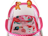 Sänggunga 2i1 för baby med ljud & vibrationer rosa max 18 kg