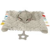 Snuttefilt elefant med bitring och skallra, polyester/silikon 0+