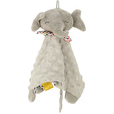 Snuttefilt elefant med bitring och skallra, polyester/silikon 0+