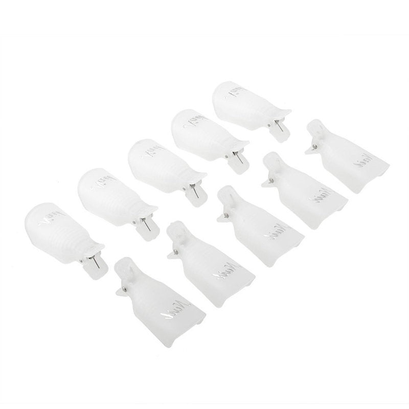 Soak off clips för borttagning av nagellack/hybridgel 10-pack