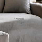 Sofföverdrag hörnsoffa elastisk sammet ljusgrå 190-230 cm + kuddfodral