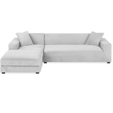 Sofföverdrag hörnsoffa elastisk sammet ljusgrå 190-230 cm + kuddfodral