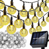 Solcellsdriven LED-ljusslinga 100 bollar varmvit 11,6 m IP44