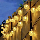 Solcellsdriven LED-ljusslinga 100 bollar varmvit 11,6 m IP44