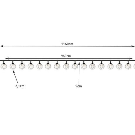 Solcellsdriven LED-ljusslinga 100 bollar varmvit 11,6 m IP44