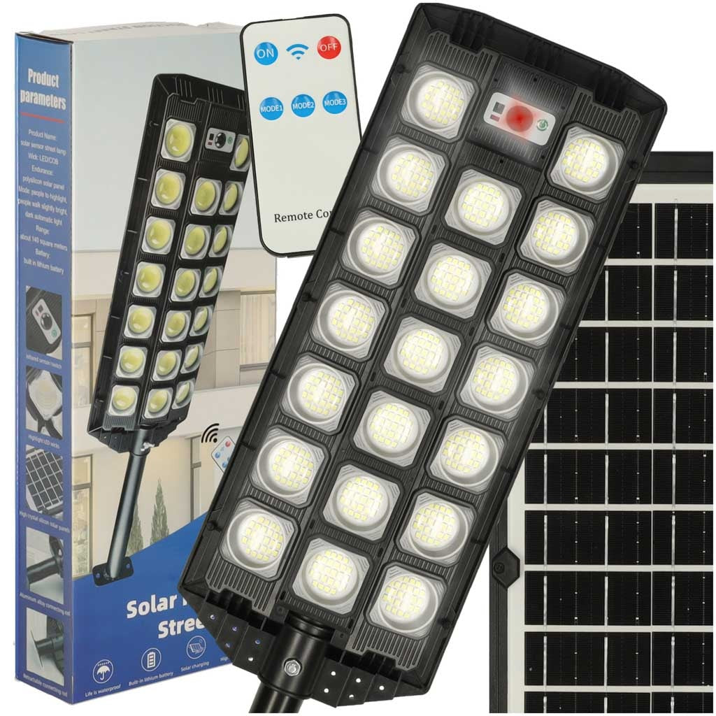 Solcellsdriven LED-strålkastare 60W 520 LED med rörelsesensor 10 m