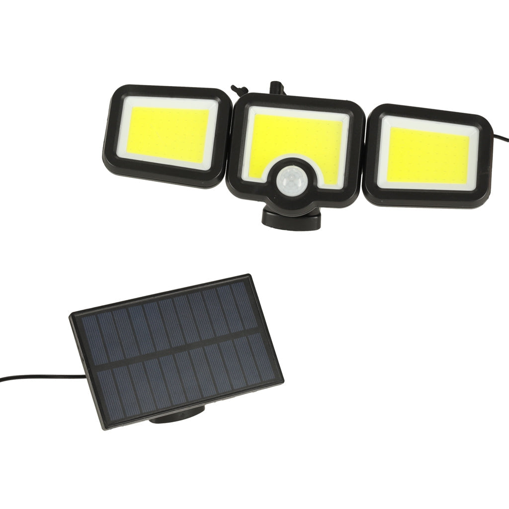 Solcellsdriven LED-utomhuslampa 3W med rörelsesensor och skymningssensor