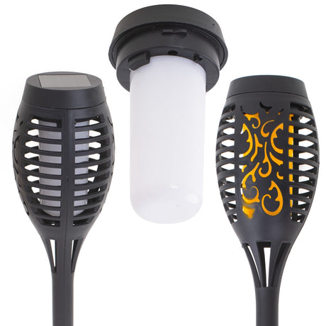 Solcellsfacklor för trädgård 4-pack 12 LED 51,5 cm
