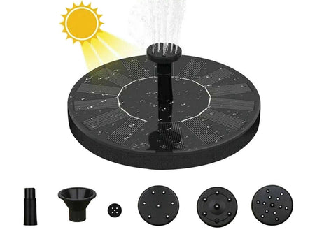 Solcellsfontän för damm 5V 1–3W 130 l/h med 5 munstycken