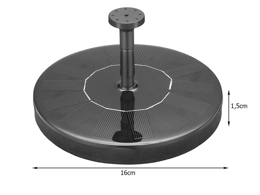 Solcellsfontän för damm 5V 1–3W 130 l/h med 5 munstycken