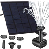 Solcellsfontän med solpanel 3 m kabel 4 munstycken 180 L/h