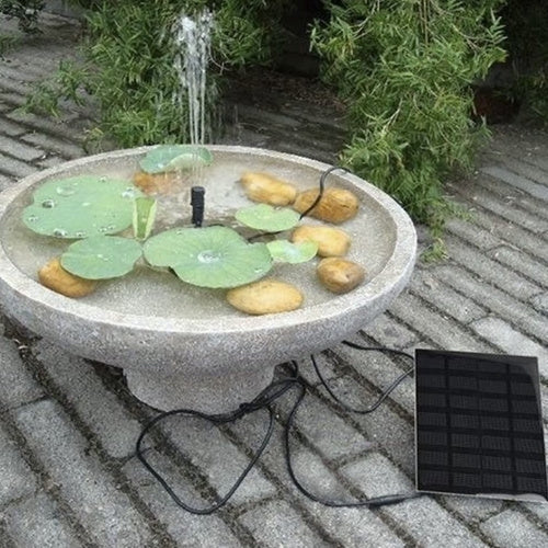 Solcellsfontän med solpanel 3 m kabel 4 munstycken 180 L/h