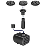 Solcellsfontän med solpanel 3 m kabel 4 munstycken 180 L/h
