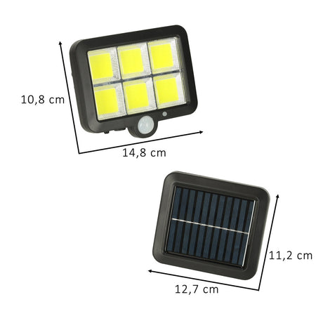 Solcellslampa 120 LED med rörelse- och skymningssensor 6-10 h