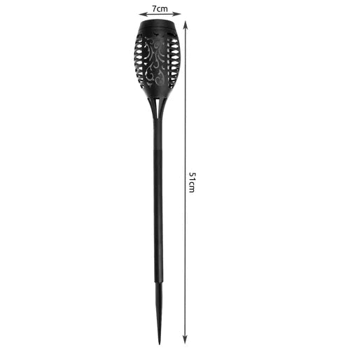 Solcellslampa trädgårdsfackla LED 12 st varmvit flammeffekt 51 cm