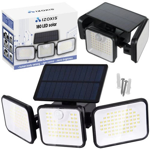 Solcellslampa utomhus 180 LED 550 lm med rörelse- & skymningssensor