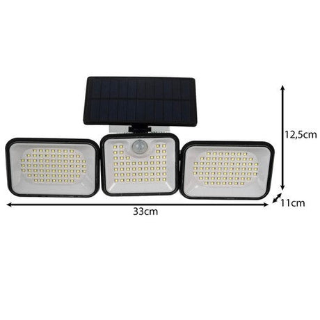 Solcellslampa utomhus 180 LED 550 lm med rörelse- & skymningssensor