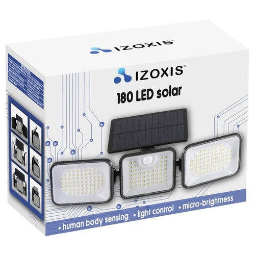 Solcellslampa utomhus 180 LED 550 lm med rörelse- & skymningssensor