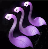 Solcellslampor flamingo 3-pack LED vit IP44 trädgårdsbelysning