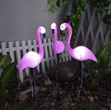 Solcellslampor flamingo 3-pack LED vit IP44 trädgårdsbelysning