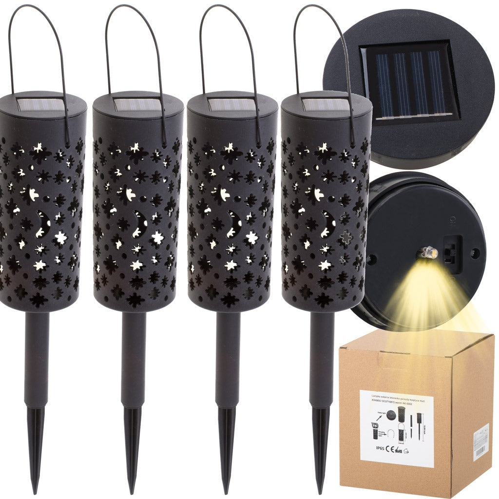 Solcellslampor för trädgård LED med skymningssensor 4-pack