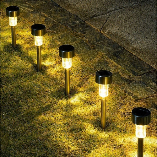 Solcellslampor trädgård LED varmvit IP44 med skymningssensor 10-pack