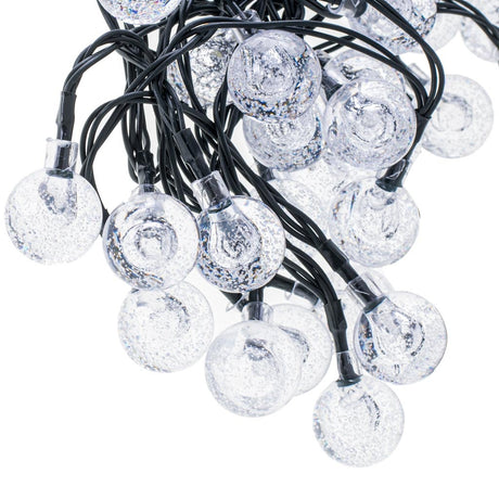 Solcells ljusslinga 7 m 50 LED varmvit IP65 8 lägen skymningssensor