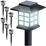 Solcells trädgårdslampor 6-pack IP44 kallvit 13000K skymningssensor