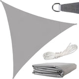 Solsegel trekant 3x3x3 m grå polyester 120 g/m² inkl 4 snören