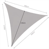 Solsegel trekant 3x3x3 m grå polyester 120 g/m² inkl 4 snören
