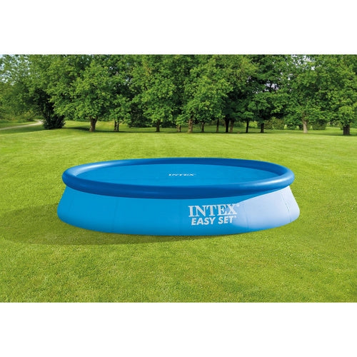 Solskydd pooltäcke bubbelplast Ø348 cm för pool 366 cm blå 120 µm