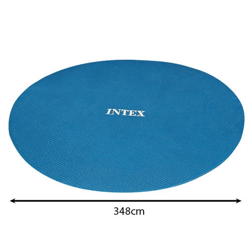 Solskydd pooltäcke bubbelplast Ø348 cm för pool 366 cm blå 120 µm