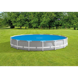 Solskydd poolöverdrag bubbelplast 448 cm för rund pool 457 cm blå