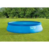 Solskydd poolöverdrag bubbelplast 448 cm för rund pool 457 cm blå