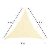 Solskyddsduk triangulär 4x4x4 m beige PU Oxford UV/vattentålig