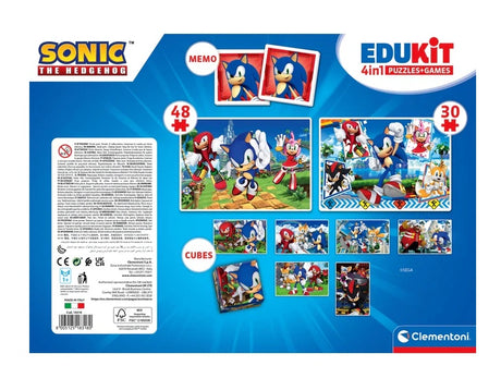 Sonic utbildningsset för barn 3+ med pussel 30/48 bitar, memo & block
