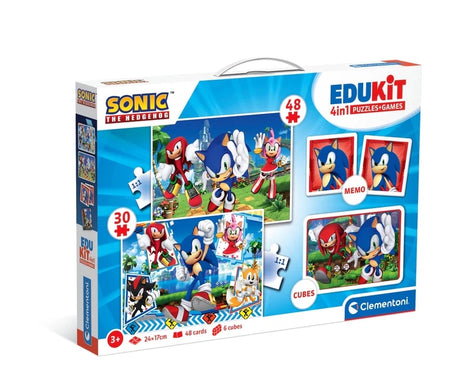 Sonic utbildningsset för barn 3+ med pussel 30/48 bitar, memo & block