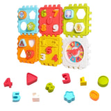 Sorterkub pedagogisk aktivitetsleksak med block i plast 13x13 cm