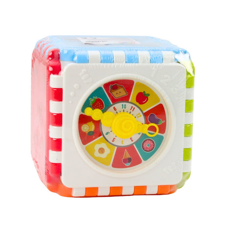 Sorterkub pedagogisk aktivitetsleksak med block i plast 13x13 cm