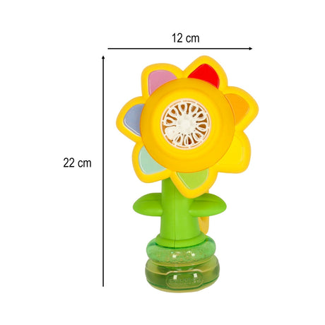 Såpbubbelmaskin blomform grön med ljus, uppladdningsbar USB, 3+
