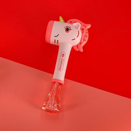Såpbubbelmaskin enhörning med LED-ljus inkl bubbelvätska 100 ml