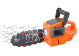 Såpbubbelmaskin motorsåg orange med 2 bubbelvätskor, 3+ år